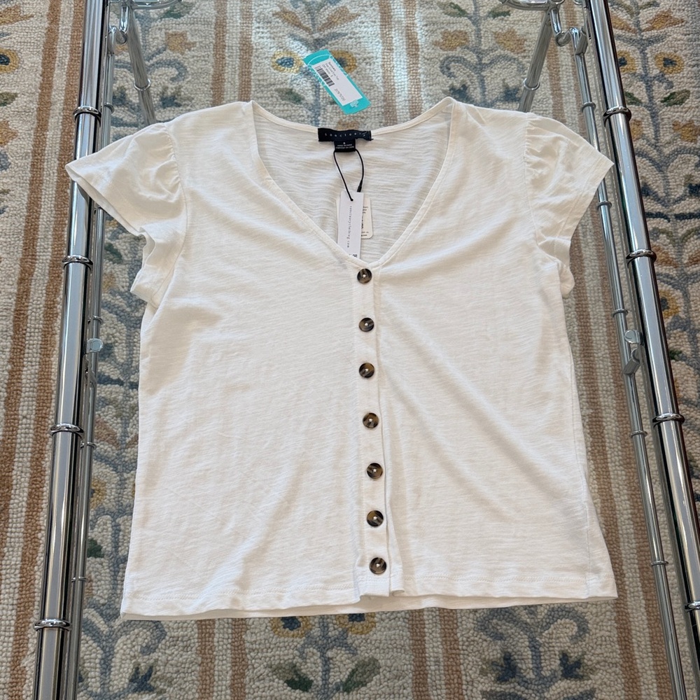 NWT Sanctuary White Button-Down Women Top